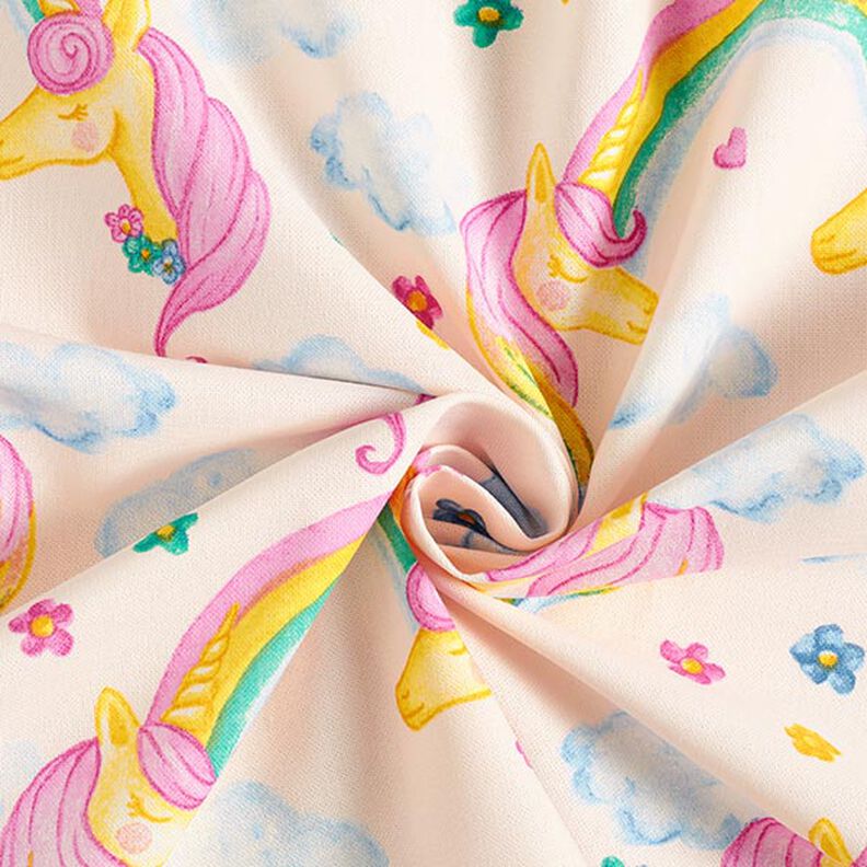 Tissu de décoration Semi-panama Licornes – rose clair,  image number 4