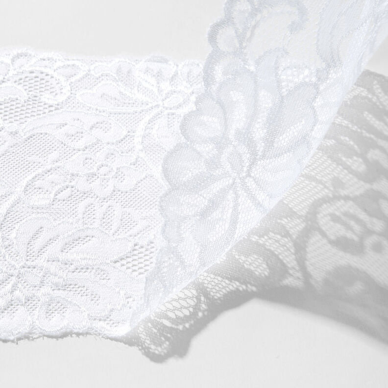 Dentelle élastique [150 mm] – blanc,  image number 2