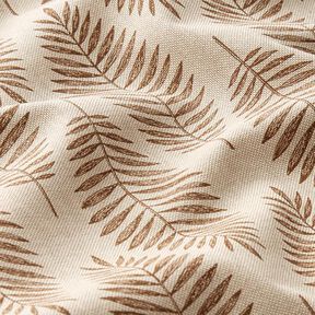 Tissu de décoration Semi-panama Fougère – marron/nature | Reste 90cm, 
