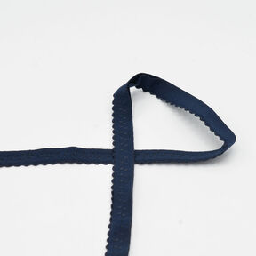 Biais élastique dentelle [20 mm] – bleu marine, 
