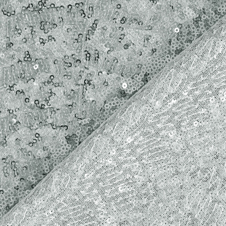 Tissu à micro paillettes uni – argent,  image number 5