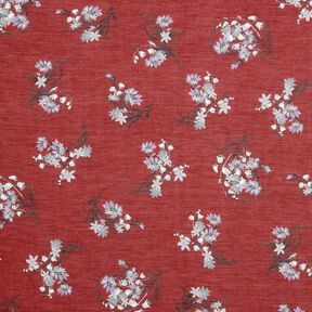 Voile de soie mélangée Bouquets de fleurs – carmin, 