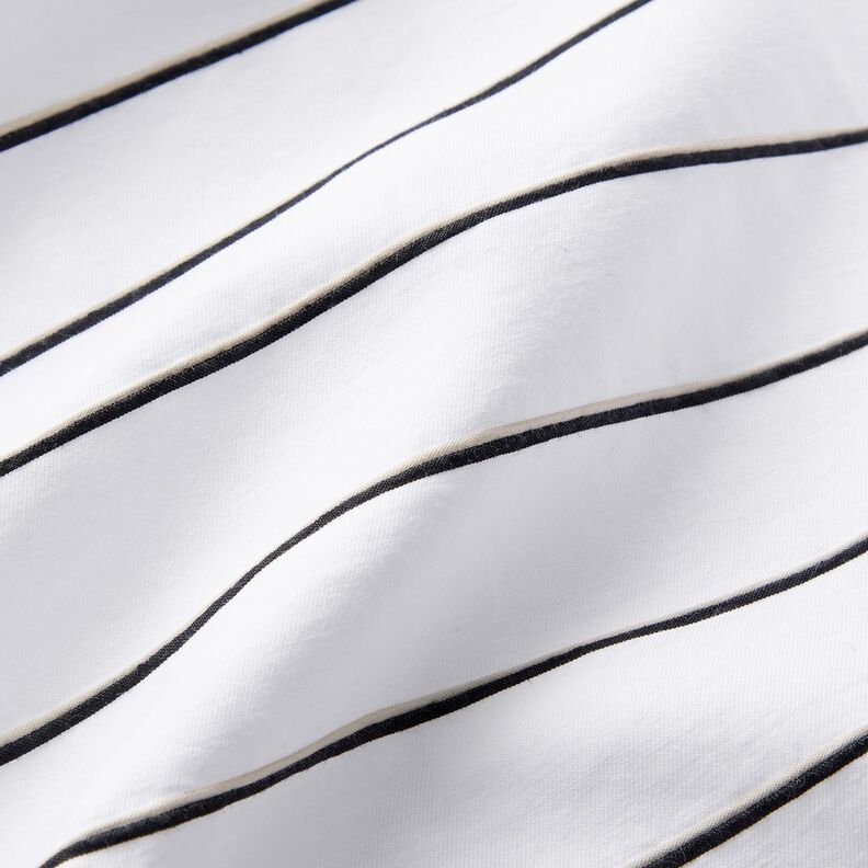 Coton mélangé à larges rayures – blanc/noir,  image number 2