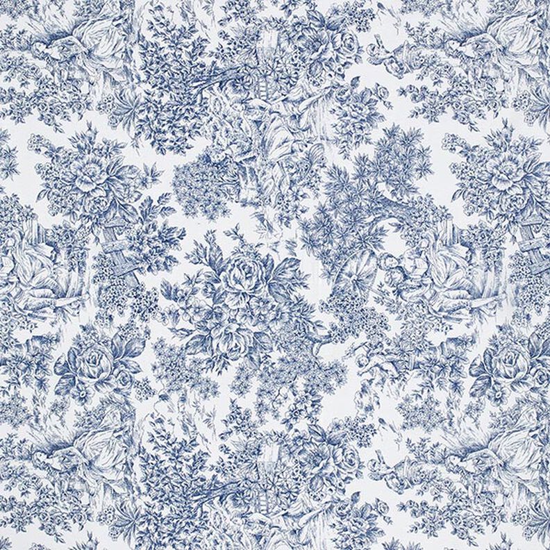 Tissu de décoration Canvas romantisme – blanc/bleu,  image number 1