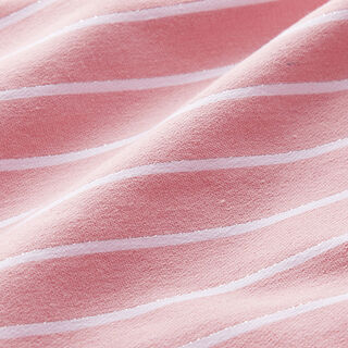 Viscose stretch à rayures pailletées – rose/blanc, 