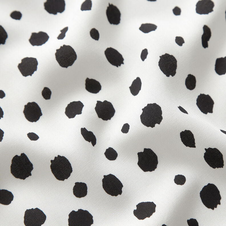 Tissu en viscose à pois irréguliers – blanc/noir,  image number 2