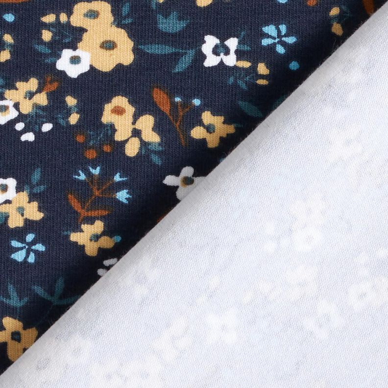 Jersey coton Mille-fleurs – bleu nuit,  image number 4