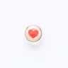 Bouton à queue cœur avec rebord doré [ Ø 11 mm ] – rouge/or,  thumbnail number 1