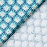 Coton enduit Blumenkacheln – bleu aqua/blanc,  thumbnail number 4