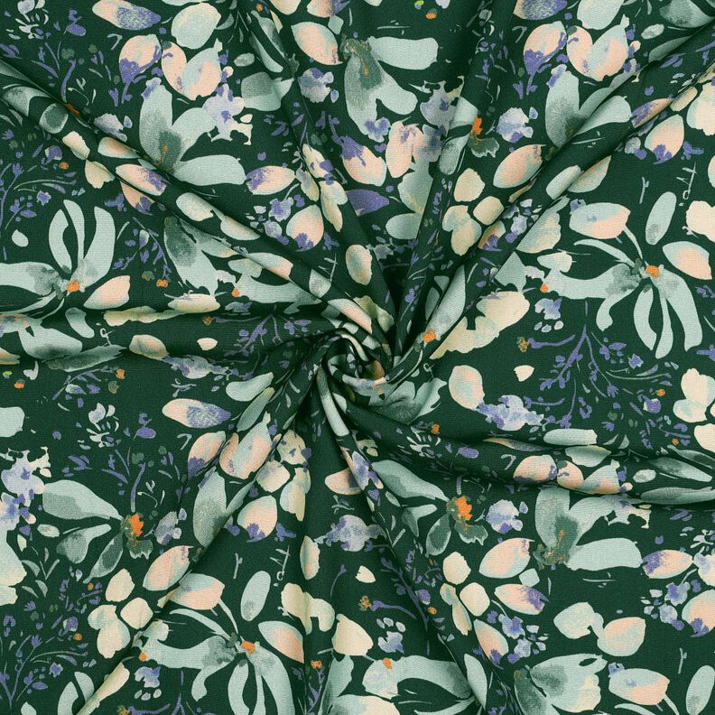 Tissu viscose Impression numérique fleurs printanières – vert foncé/menthe clair,  image number 3
