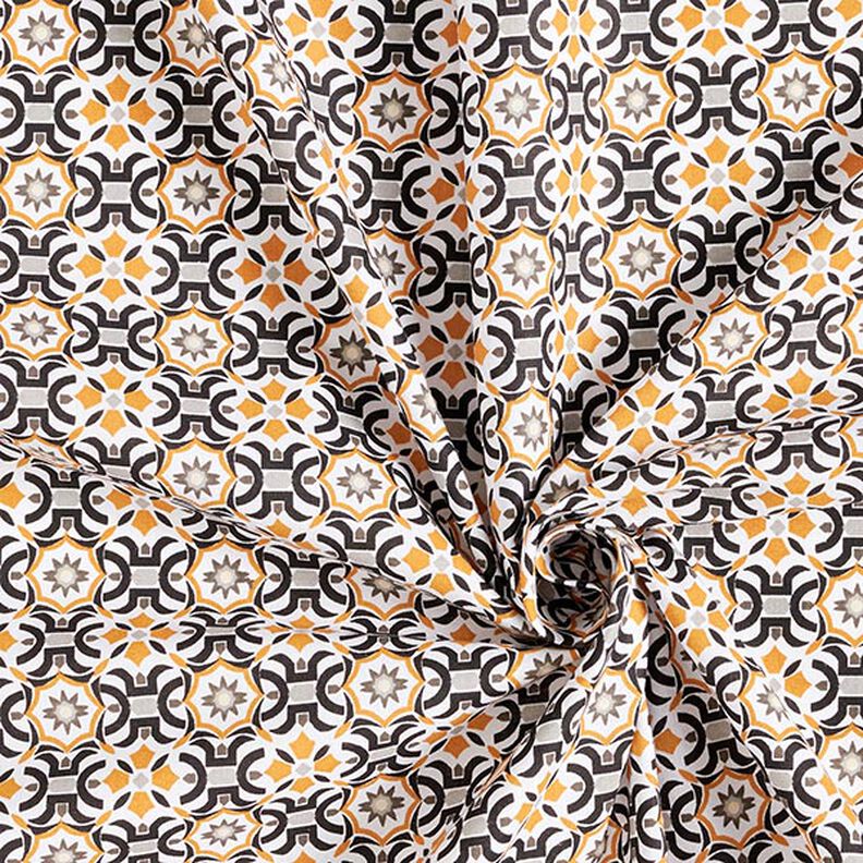 Tissu en coton Cretonne Motif de carreaux – blanc/noir, image number 3