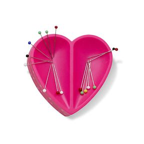 Coussin à épingles magnétique cœur [ Dimensions :  80  x 80  x 26 mm  ] | Prym Love – rose vif, 