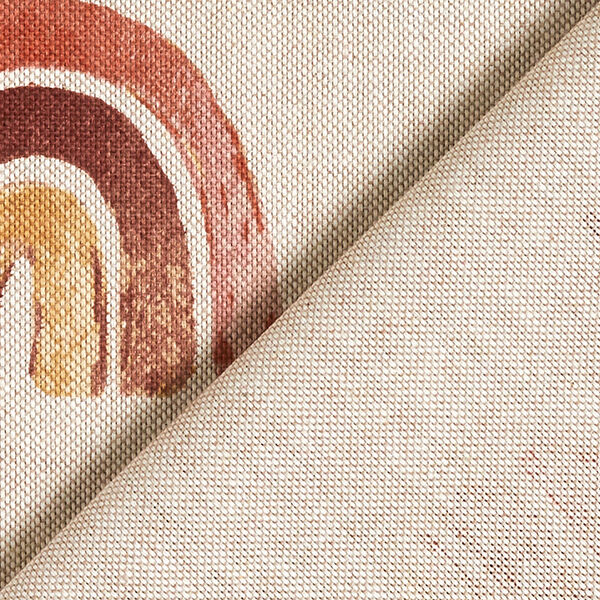 Tissu de décoration Semi-panama Arc-en-ciel – nature/rouge,  image number 4