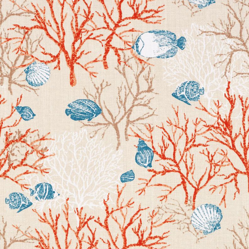 Tissu de décoration Panama Récif de corail – beige clair/terre cuite,  image number 1