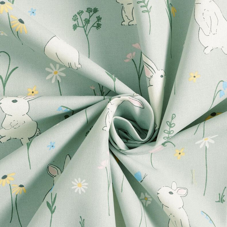 Tissu de décoration Semi-panama Petits lapins – menthe clair,  image number 3