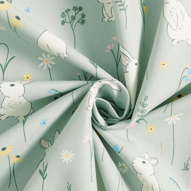 Tissu de décoration Semi-panama Petits lapins – menthe clair, image number 3
