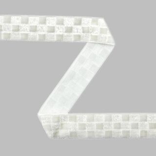 Ruban de velours Carreaux - blanc cassé, 