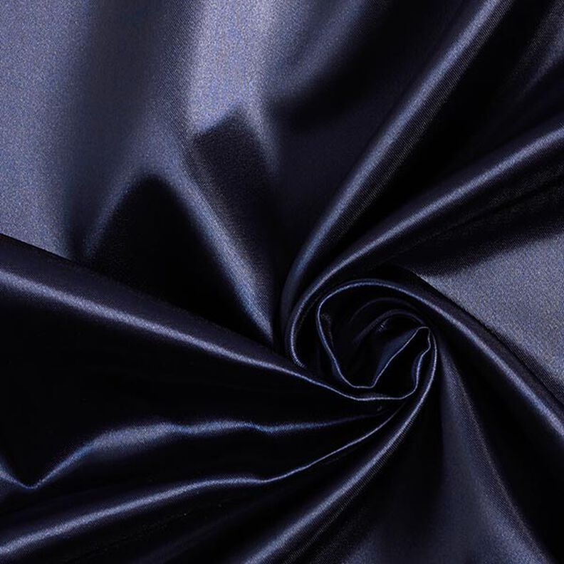 Satin polyester – bleu nuit, image number 1