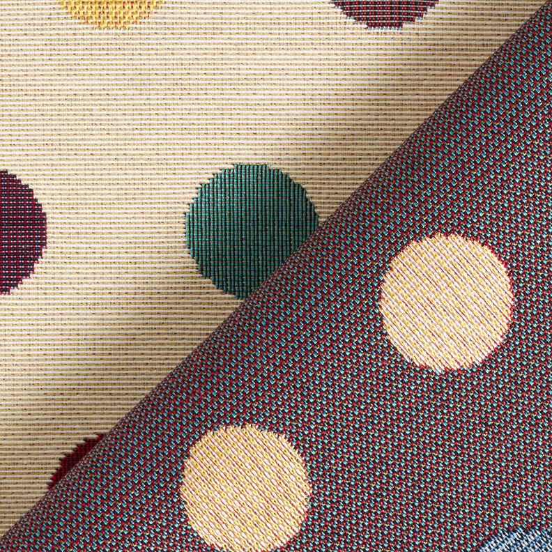 Tissu de décoration Gobelin Pois de confettis – beige clair/rouge,  image number 4
