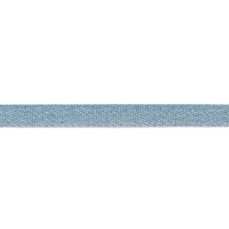 Ruban tissé Métallique [9 mm] – bleu brillant/argent métallisé,  image number 2