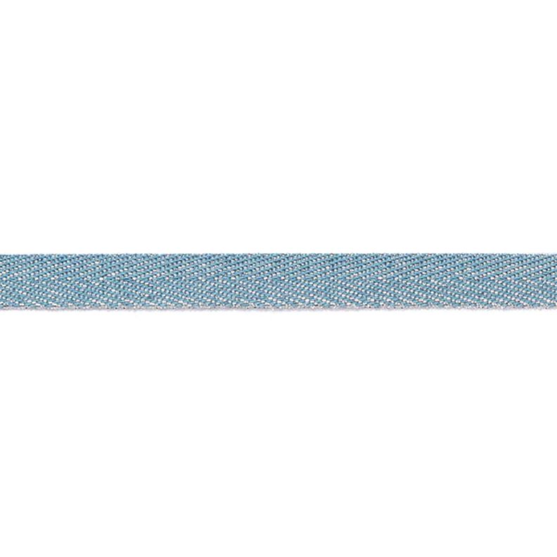 Ruban tissé Métallique [9 mm] – bleu brillant/argent métallisé,  image number 2