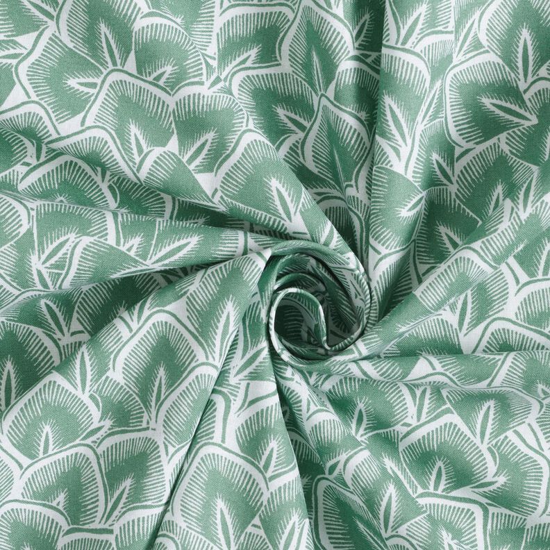 Tissu en coton Cretonne Feuilles abstraites – sauge/ivoire,  image number 3