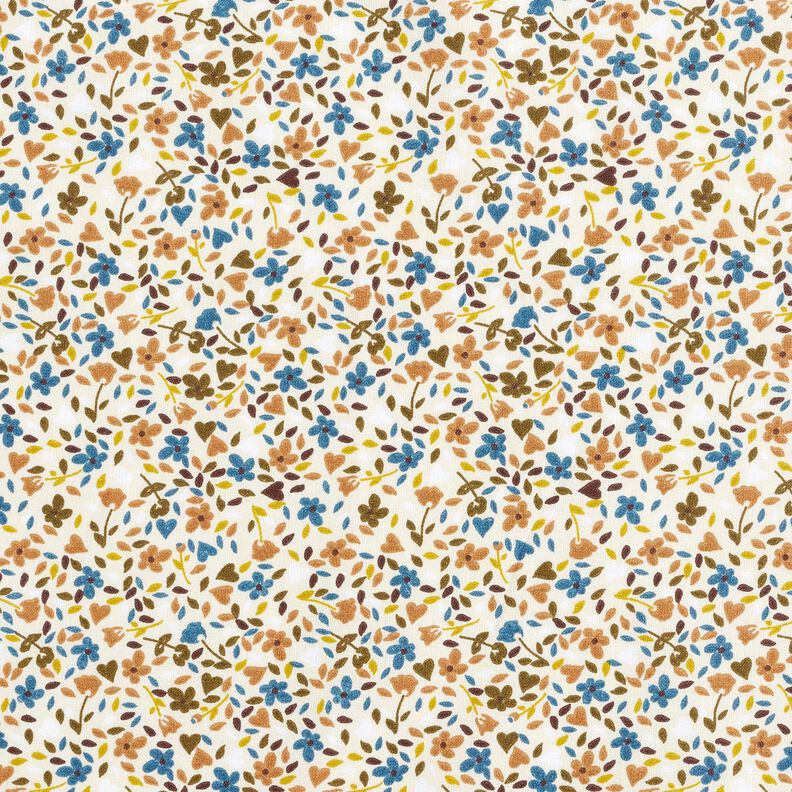 Tissu en coton Cretonne fleurs éparpillées – beige clair/marron clair,  image number 1