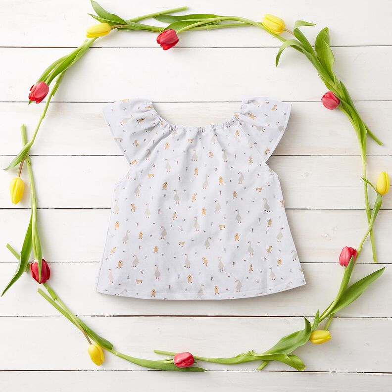 GOTS Popeline coton Oies et poussins mignons | Poppy Fabrics – blanc,  image number 5