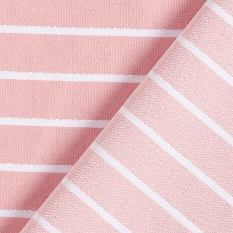 Viscose stretch à rayures pailletées – rose/blanc,  image number 4