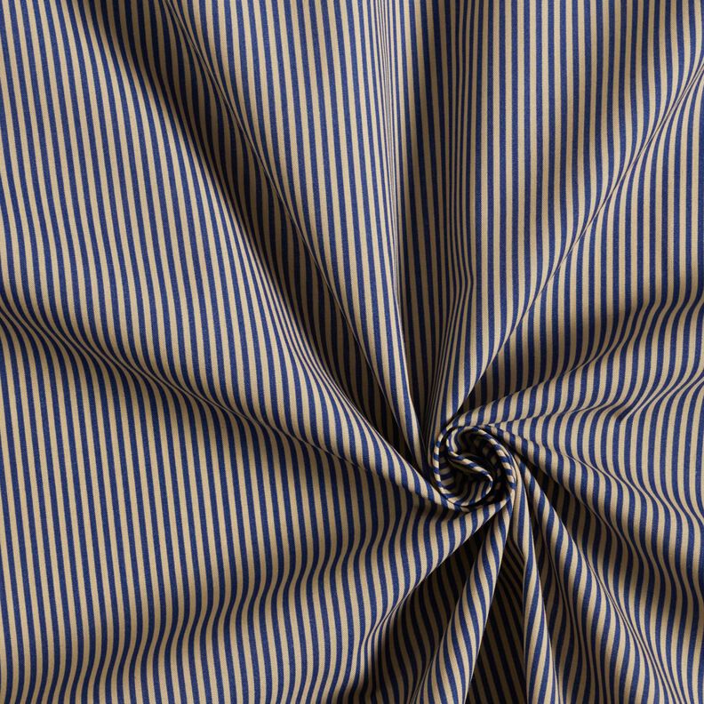 Tissu pour chemise à rayures verticales – bleu marine/beige, image number 3