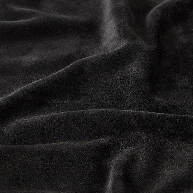 Velours stretch Tissu Nicki – noir,  image number 2