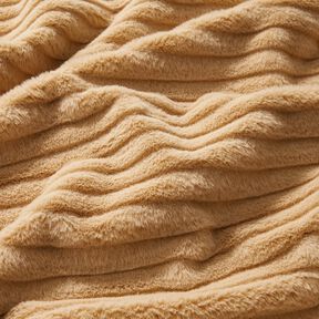 Fausse fourrure à larges rayures horizontales – beige, 