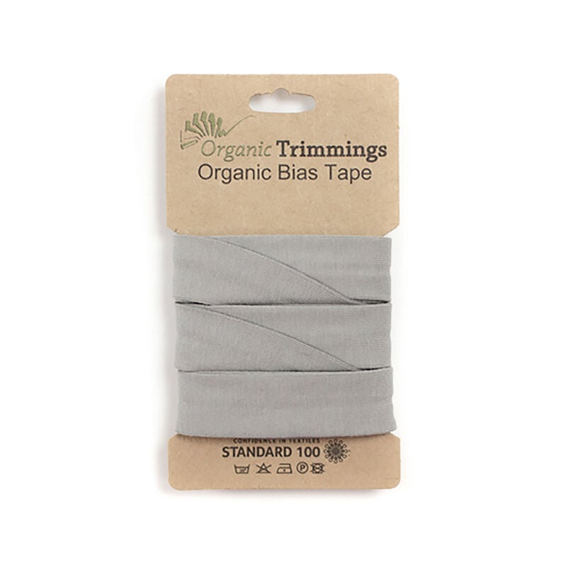 Biais Jersey de coton bio [3 m | 20 mm] – gris clair,  image number 1
