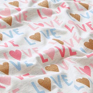 Jersey coton Love pailleté – nature/or, 