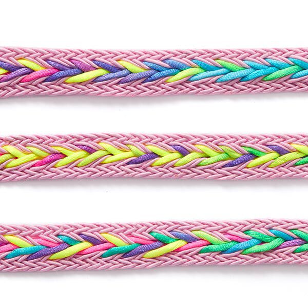 Ruban décoratif avec motif chevrons [ 20 mm ] – rose/jaune fluo,  image number 2
