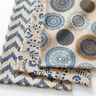 Tissu de décoration Semi-panama petites fleurs – nature/bleu océan,  thumbnail number 5