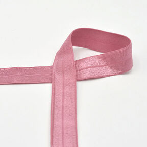 Biais élastique (pré-plié) brillant [20 mm] – vieux rose foncé, 