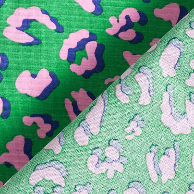 Coton enduit motif léopard abstrait | Poppy Fabrics – vert/rose, image number 4