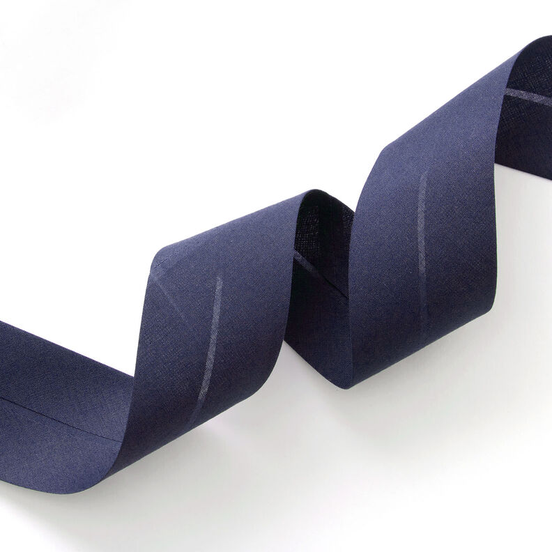 Biais Polycotton [50 mm] – bleu marine,  image number 1