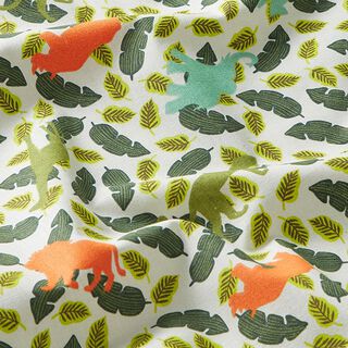 Tissu en coton Cretonne Silhouettes animaux de la jungle – vert, 