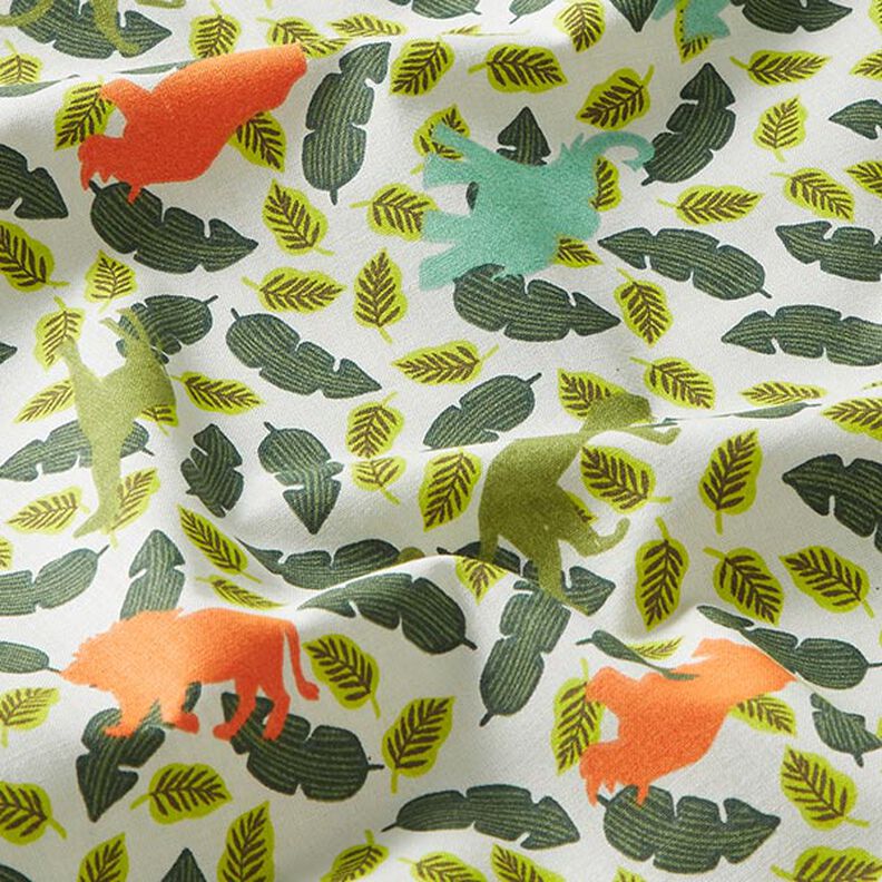 Tissu en coton Cretonne Silhouettes animaux de la jungle – vert,  image number 2