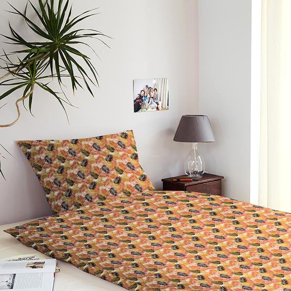 Tissu en coton Cretonne feuilles de palmier – beige clair/noir,  image number 7