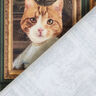 Tissu de décoration Semi-panama Portraits de chats – vert foncé/or,  thumbnail number 4