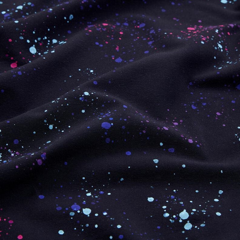 Jersey coton Éclaboussures de couleur | Glitzerpüppi  – bleu nuit/lilas bleu,  image number 2