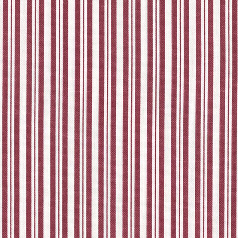 Tissu de décoration Semi-panama Rayures élégantes – rouge bordeaux/écru,  image number 1