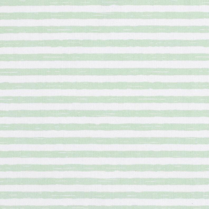 Tissu en coton Cretonne rayures décontractées – menthe clair/blanc, image number 1