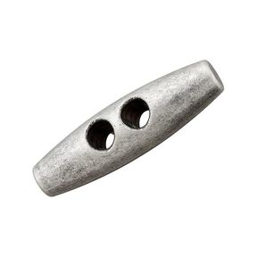 Bouton à duffle coat en polyester métallisé – argent ancien, 