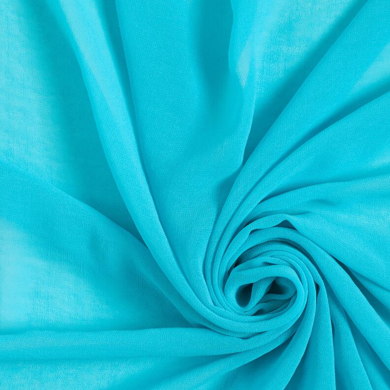 Crêpe Chiffon Uni – turquoise,  image number 1