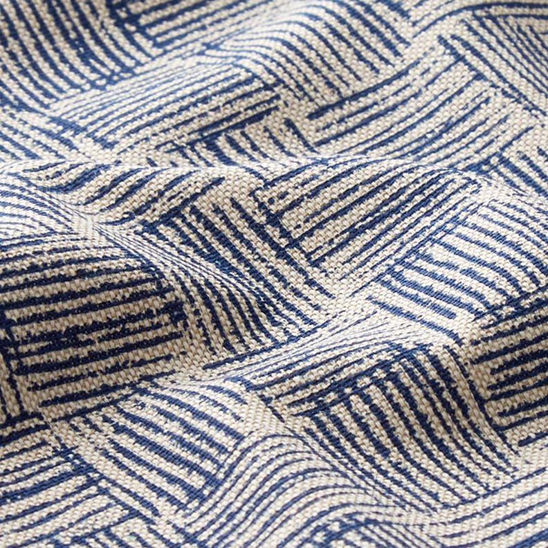 Tissu de décoration Semi-panama Traits – bleu marine,  image number 2