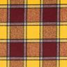 Tissu pour manteau tissu gratté à carreaux – rouge bordeaux/jaune curry,  thumbnail number 1